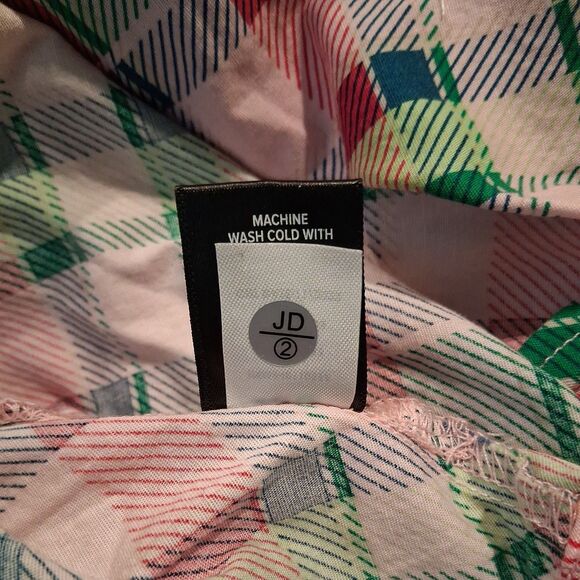 Torrid Plaid Green & Pink Poplin Tiered Ruffle Strap Summer Dress Size 3X - Picture 9 of 9